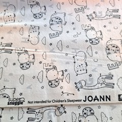 Super Snuggle Cotton Flannel 58″ X 43″ Gray White Baby Animals Jo-Ann Fabrics