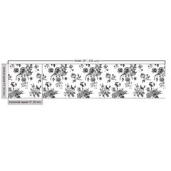 Ambesonne Black And White Fabric By The Yard Vintage Floral Pattern Victorian