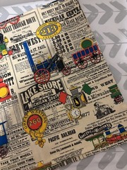 House ‘N Home fabric & draperies Train curtains 4 panels~ 21¼” W × 20” L each