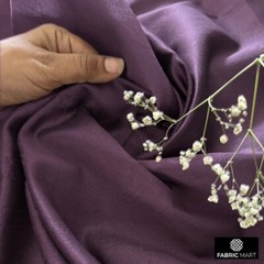 Dark Plum Faux Silk Fabric By The Yard, 42 inches width Purple Silk Fabric