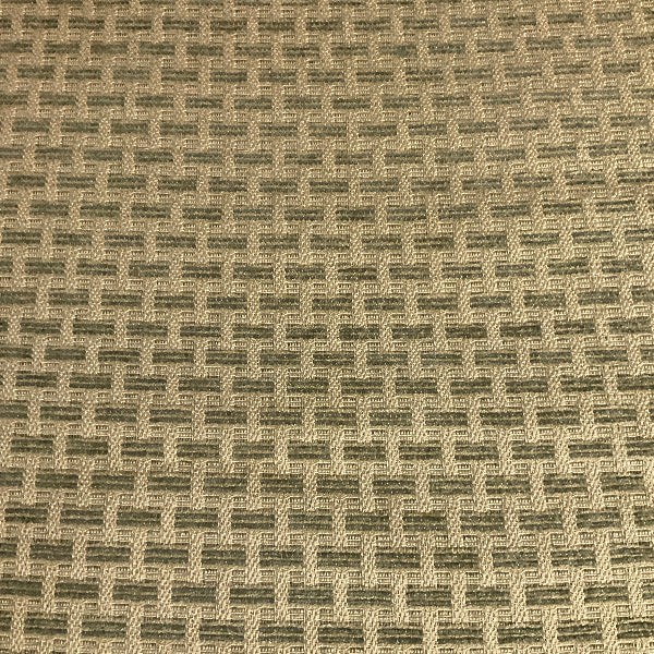 Beige Green Chenille Basket Weave Upholstery Fabric