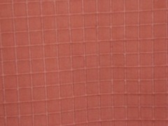 Lee Jofa, Poly Squares, Geometric Embroidered Linen, BTY, Color Coral