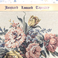 Vintage Jacquard Loomed English Garden Floral Tapestry Cushion Pillow Panels
