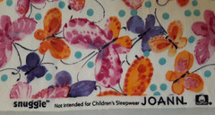 1 YD Joann Snuggle Soft Flannel Fabric Butterfly pink orange purple white 42″