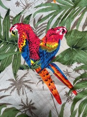 Multi Parrot Indian Cotton Fabric Dressmaking Sewing Running Fabric 10 Yards AU