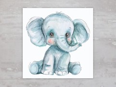 Neutral Nursery Baby Elephant Quilt Fabric Panel Sewing Quilting Block A112