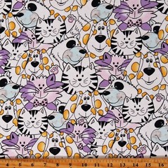 Flannel Dogs & Cats Puppy Puppies Kittens Pets Fabric Print by the Yard D277.19
