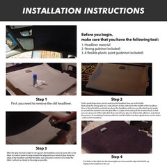 MODIGT Suede Roof Liner Fabric 3mm Foam Backing Black Beige Gray Brown DIY