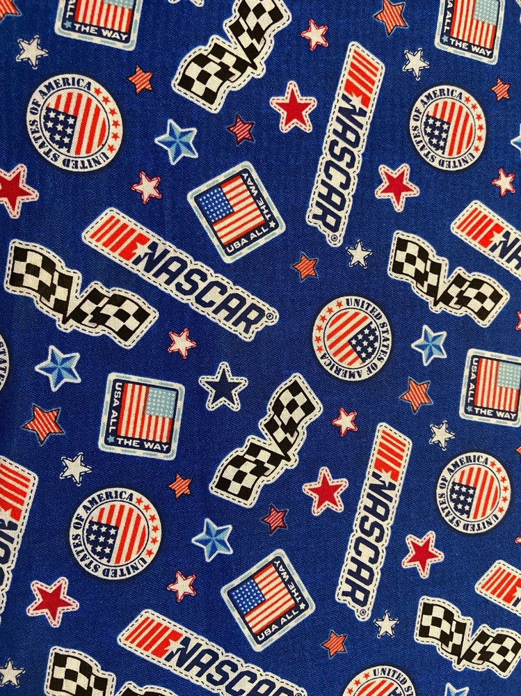 Nascar Racing Logo Badges, Cotton Fabric, Fat Quarter