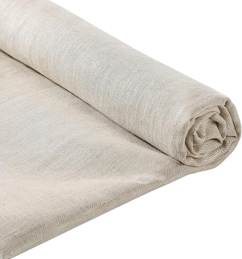 39 X 55 Inch Natural Pure 100% Linen Fabric, Plain Solid Colour Linen Fabric Clo