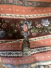 Vintage VIP Cranston Floral & Pink Border Stripe Print Fabric – 8 Yds