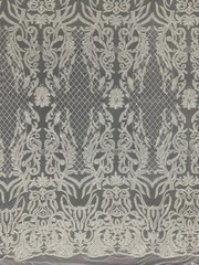 Phoebe WHITE Sequins on Mesh Lace Fabric by the Yard – 10062