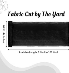 Multipurpose Black Sheer Organza Fabric – 1 Yard for Weddings and Special Events
