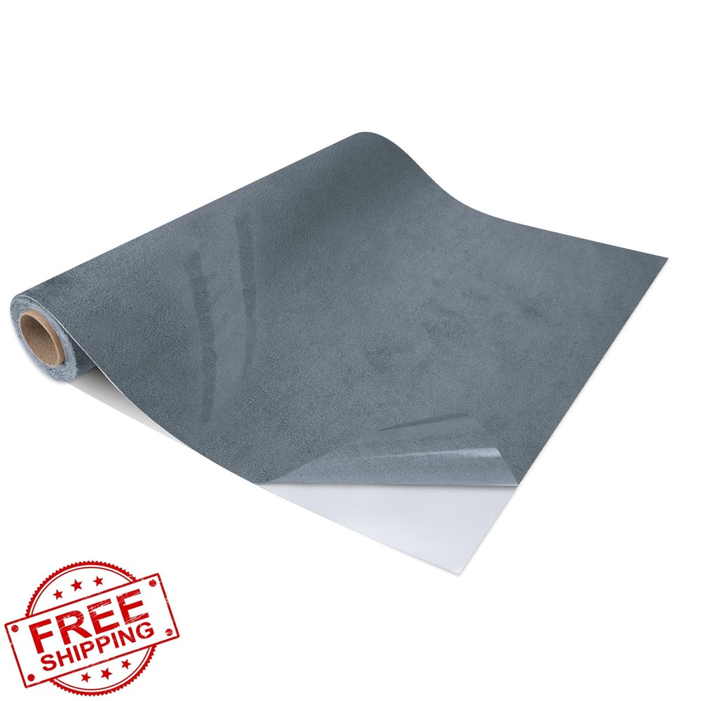 TREEHAC Dark Gray 17″x80″ Suede Fabric car wrap