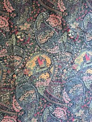 Vintage Black Paisley pinwale corduroy 2.5 Yds cotton fabric 58″ Wide