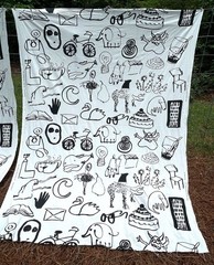 Vintage Ikea Julita Fabric 4Yds Beckmans College of Design 2010 Black White