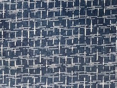 8”x22” REMNANT FABRIC TRADITIONS IKAT-LOOK PRINT INDIGO COTTON combine ship