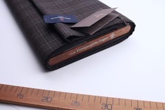 Ermenegildo Zegna 100% Silk Suiting/blazer Fabric Brown Check Plaid 2.2 meters