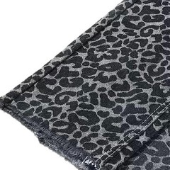 Leopard Print Jacquard Denim Fabric 10.5 oz Black 70 Width 2 Yards Pre Cut
