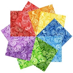 50pcs 10 x 10 inches Multicolor Cotton Fabric Bundle Squares for Quilting Sew…