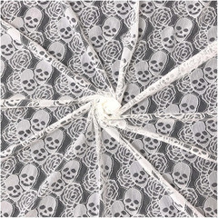 60 * 36 Inches Lace Fabric 1 Yard White Skull Pettern Lace Fabric 1 Yd Non-Str
