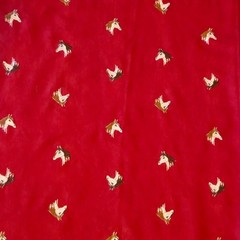 Microfiber Fabric Embroidered Horse Head Pattern Equestrian Themed 2 1/3 Yards