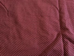 VIP Cranston Print Works Fabric Maroon With Tiny White Polka Dots 86in X 44in