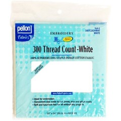 1 PC White 300 Thread Count Cotton Fabric, 20X24, Embroidery, Sewing, Craft