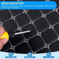 Pebble Grain Quilted Faux Leather 6mm Foam Backed Auto Upholstery 63″ Wide
