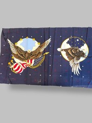 Vintage Patriotic Eagle Fabric Panel Americana Stars & Stripes Cotton Craft