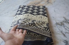 Black & Beige Hand Print Fabric 100% Cotton 20 Yard NO DUTY CHARGES 100%✅ZK-369