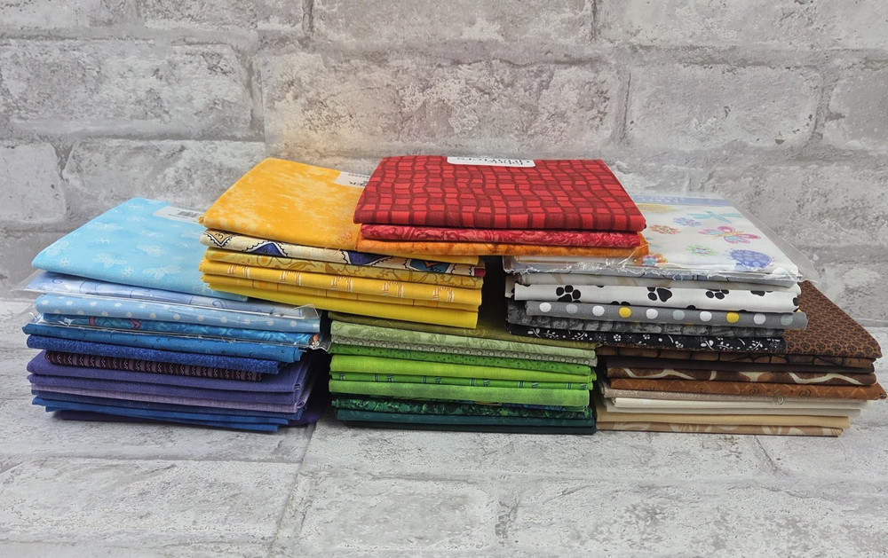 Lot 50 Pc. Fat Quarters New Cotton Quilting Fabric Stash Builder Vtg