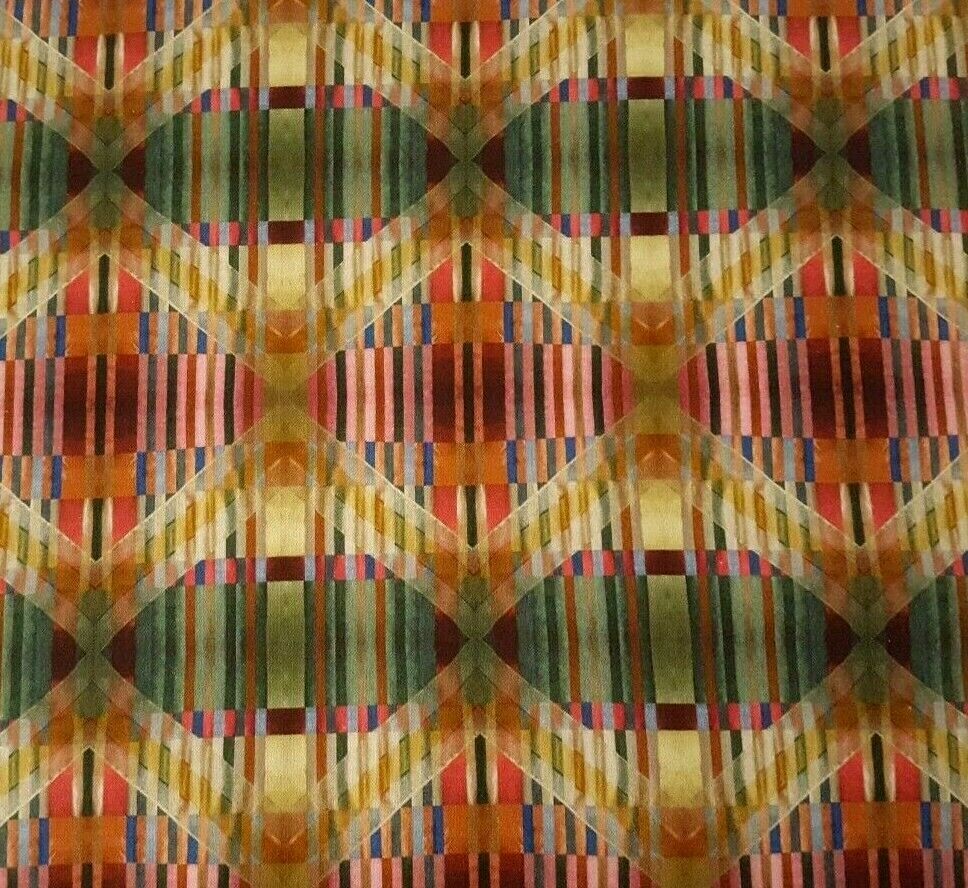 Neruda Bay BTY WinterPrint Blend Fabrics Multi Ribbon Pink Green Rust Digital
