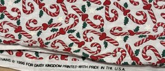 Daisy Kingdom PEPPERMINT HILL CANDY CANES Christmas Fabric 4+ Yards Vtg RARE