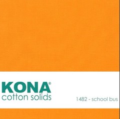 School Bus Kona Cotton Fabric by Robert Kaufman, BTHY, Solid Broadcloth