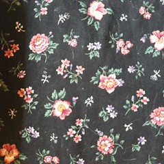 Mixed 10 Lot Cotton Fabrics Pieces Dark Tone Mostly Floral Prints 1 LB