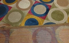 CLARENCE HOUSE TURANDOT MULTI CIRCLE LINEN VELVET FURNITURE FABRICS 3.7 YARD 52″