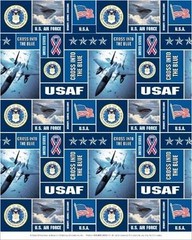 United States of America Air Force USA Military Fleece Fabric Print ousaf012s