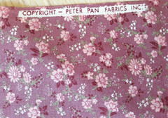 3.4 YDS Vintage Peter Pan Cotton Quilting Fabric Pink Prairie Floral 44″