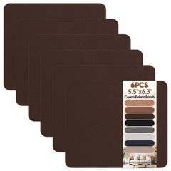 Couch Patch Repair Fabric 6 Pcs Self Adhesive Microfiber Upholstery Dark Brown