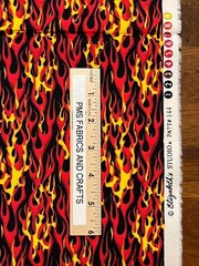 Elizabeth Studios Motorcycle Flames MIXED 100% cotton fabric by the yard 36 x 44