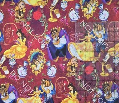 Custom 100% Cotton Woven Fabric Beauty And The Beast by the 1/4 Yard 9×56