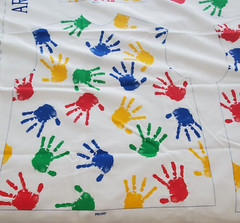 Princess Fabric Child’s Painting Craft Smock Handprints Cut & Sew Panel 60″x 35″