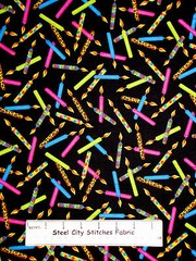 Kids Birthday Party Candles Toss Black Cotton Fabric QT 23549-J Party 18″ Length