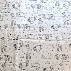 Super Snuggle Cotton Flannel 58″ X 43″ Gray White Baby Animals Jo-Ann Fabrics