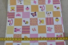 By 1/2 Yd, Pink White & Yellow Baby-Girl Patch on Flannel, Springs, B1624