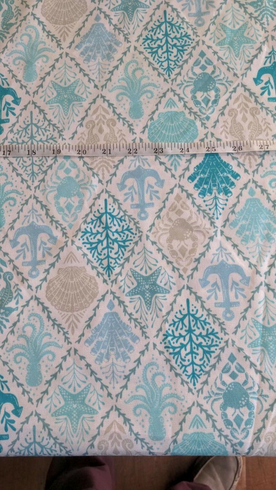 Bryant Indoor/Outdoor fabric material colister sealife 2 1/2 yards stock b1