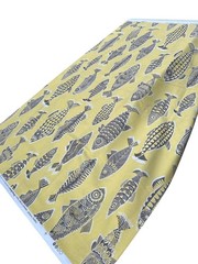 VTG Tommy Bahama Fishful Thinking Fabric Yellow Fish 54×129 3.5 Yds