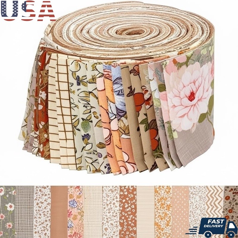42 Cotton Jelly Roll Fabric Strips Quilting Bundle Sewing Patchwork Projects New