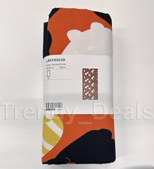 Ikea LAKEMALVA Pre-cut Fabric Orange, Cat Print for Cushions, Curtains 59×118″